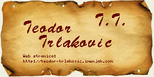 Teodor Trlaković vizit kartica